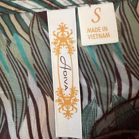 ADIVA Elegant Green Patterned Women's Top/size S - Picture 11 of 11